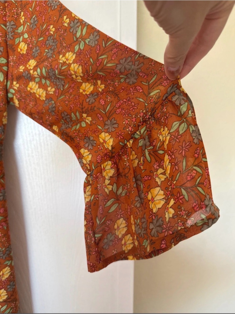 Autumn Floral V-Neck Maxi Dress - Picture 4 of 5